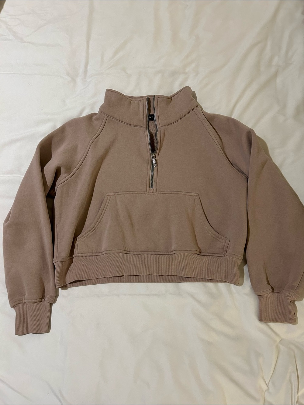 Quarter-Zip Women's Pullover Jacket in Taupe